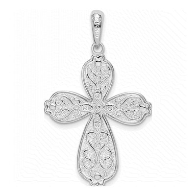 Sterling Silver & 14K Gold Heart Cross Pendant – view 5