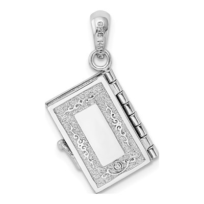 Sterling Silver & 14K Gold 3D Lord's Prayer Bible Pendant – view 5