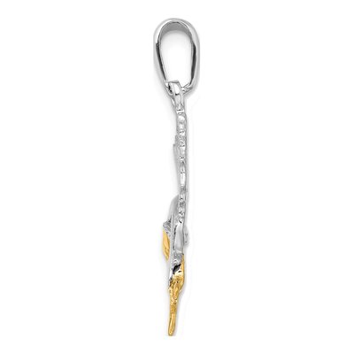 Sterling Silver & 14K Gold Sailfish Pendant – view 3