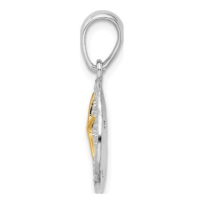 Sterling Silver & 14K Gold Sand Dollar Starfish Pendant – view 3