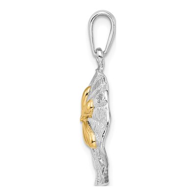 Sterling Silver & 14K Gold Sand Dollar Pendant – view 3