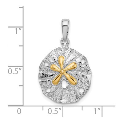 Sterling Silver & 14K Gold Sand Dollar Pendant – view 4