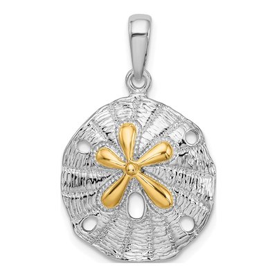 Sterling Silver & 14K Gold Sand Dollar Pendant