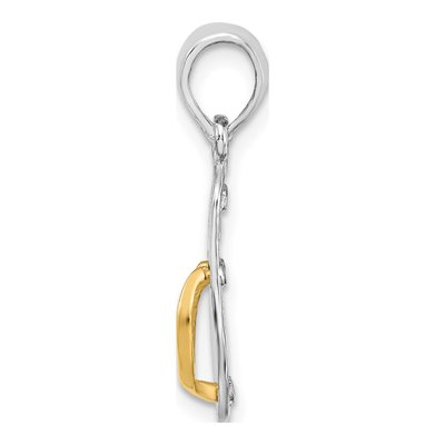 Sterling Silver & 14K Gold Flip-Flop Pendant – view 3