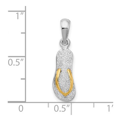 Sterling Silver & 14K Gold Flip-Flop Pendant – view 4
