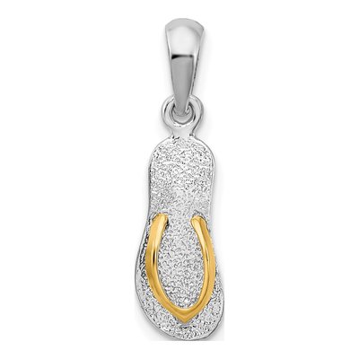 Sterling Silver & 14K Gold Flip-Flop Pendant