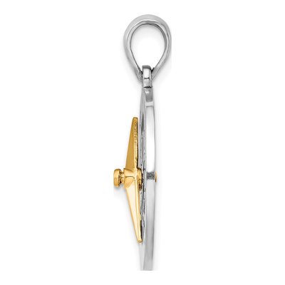 Sterling Silver & 14K Gold Compass Pendant – view 3