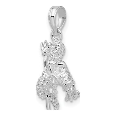 Sterling Silver Aquarius Zodiac Pendant – view 6