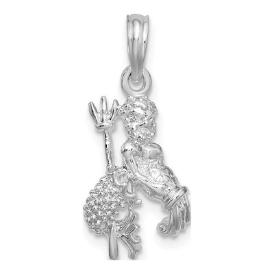 Sterling Silver Aquarius Zodiac Pendant