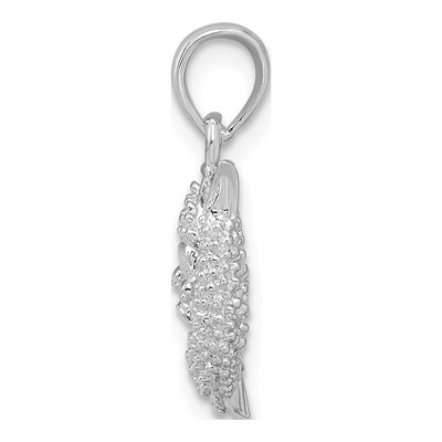 Sterling Silver 3D Pisces Zodiac Pendant – view 3