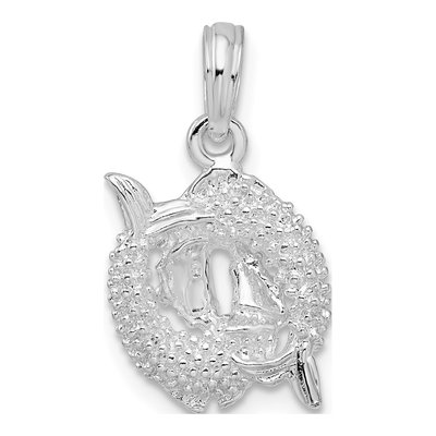 Sterling Silver 3D Pisces Zodiac Pendant – view 5