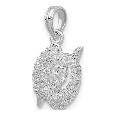 Sterling Silver 3D Pisces Zodiac Pendant – view 6