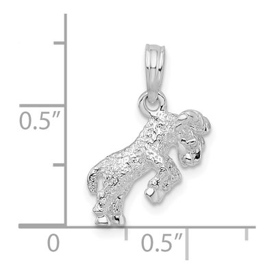 Sterling Silver Aries Zodiac 3D Pendant – view 4