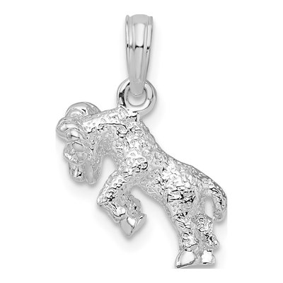 Sterling Silver Aries Zodiac 3D Pendant – view 5