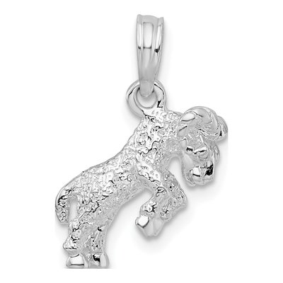 Sterling Silver Aries Zodiac 3D Pendant
