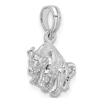 Sterling Silver 3D Taurus Zodiac Pendant – view 6