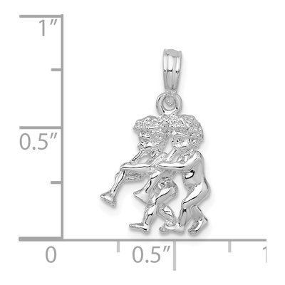 Sterling Silver Gemini Zodiac 3D Pendant – view 4