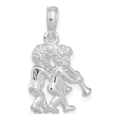 Sterling Silver Gemini Zodiac 3D Pendant – view 5