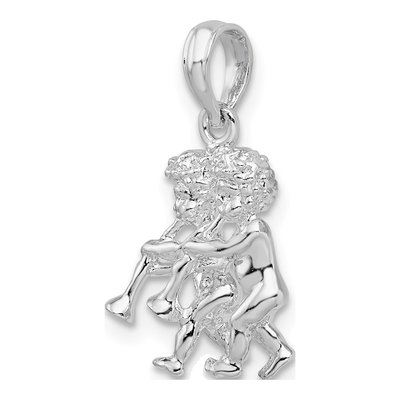 Sterling Silver Gemini Zodiac 3D Pendant – view 6
