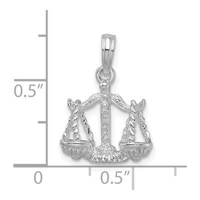 Sterling Silver Libra Zodiac Pendant – view 4