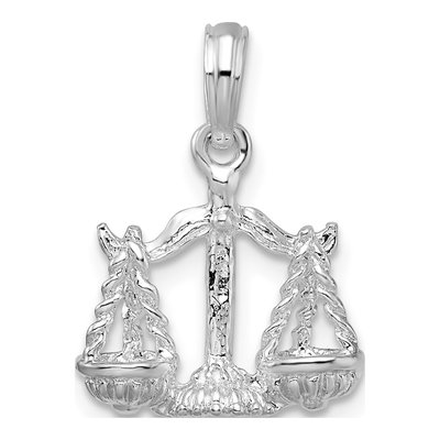 Sterling Silver Libra Zodiac Pendant – view 5