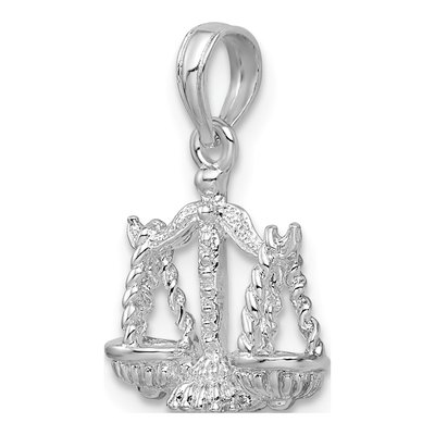 Sterling Silver Libra Zodiac Pendant – view 6