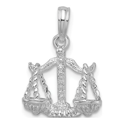 Sterling Silver Libra Zodiac Pendant