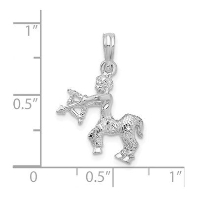 Sterling Silver 3D Sagittarius Zodiac Pendant – view 4