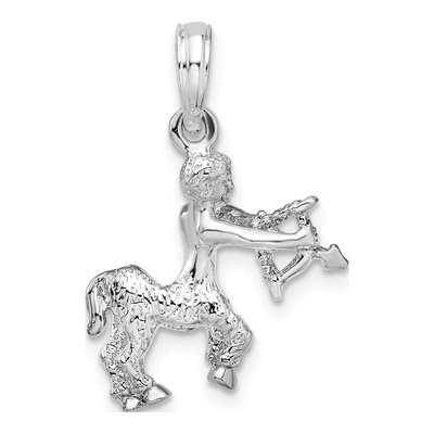 Sterling Silver 3D Sagittarius Zodiac Pendant – view 5