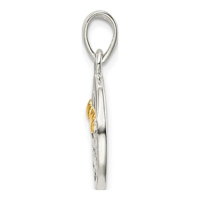 Sterling Silver Gold-Flash Love You to Moon Pendant – view 3