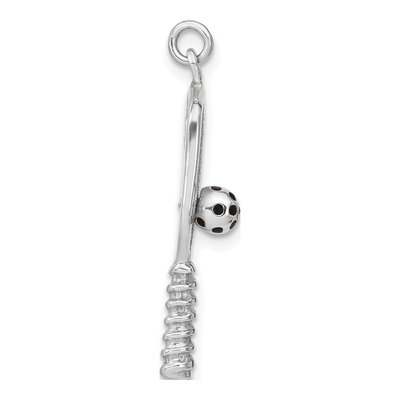 Sterling Silver Enamel Pickleball Charm – view 3