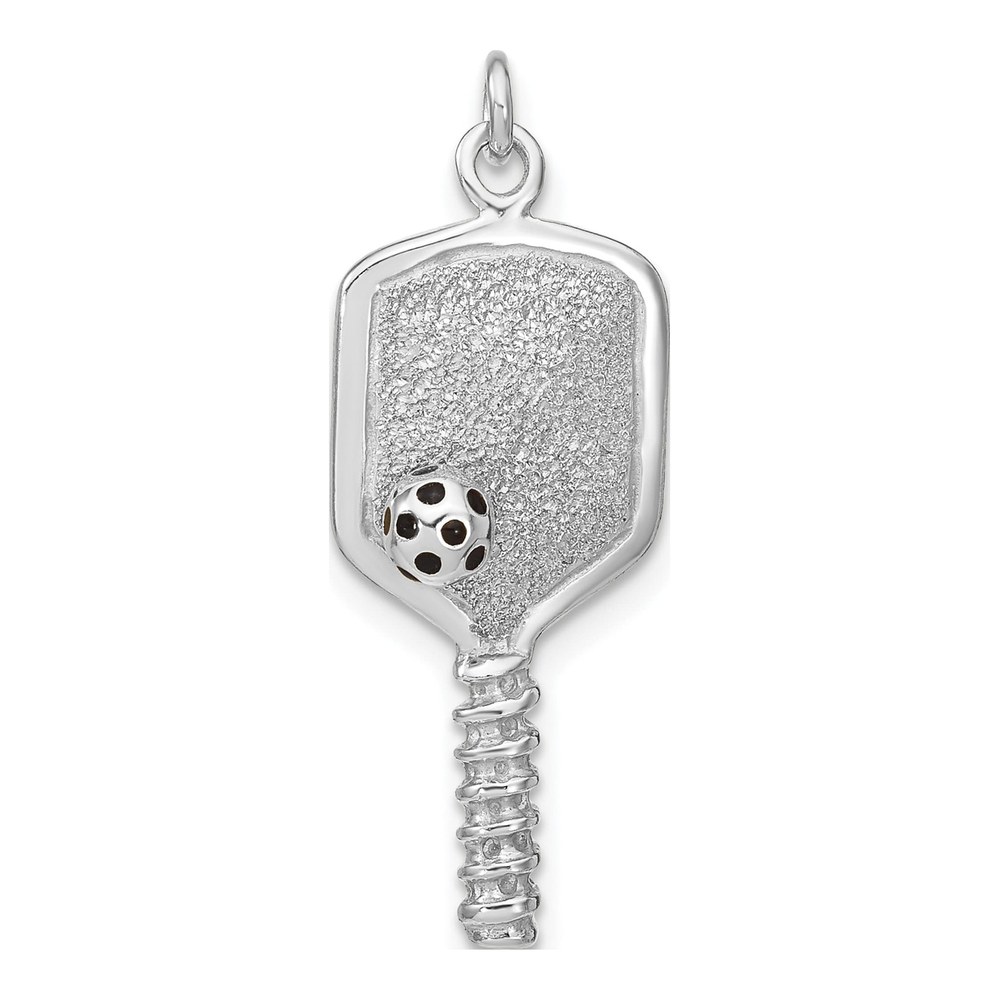 Sterling Silver Enamel Pickleball Charm