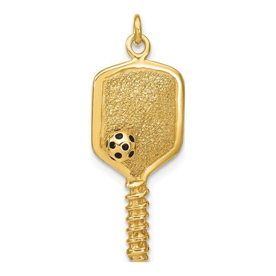 Gold-Plated Sterling Silver Pickleball Charm