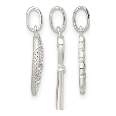 Sterling Silver Antiqued CZ 3-Piece Forever Set Pendant – view 3