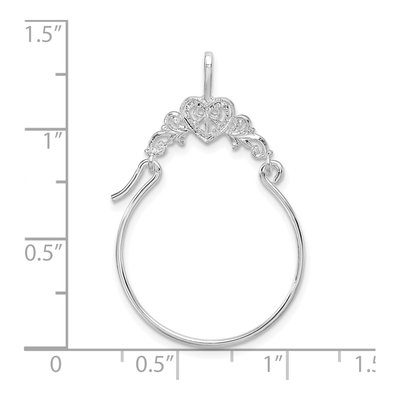 Sterling Silver Heart Scroll Holder Pendant – view 3