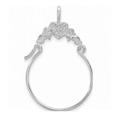Sterling Silver Heart Scroll Holder Pendant