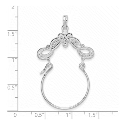 Sterling Silver Beaded Scroll Holder Charm – view 3