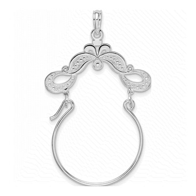 Sterling Silver Beaded Scroll Holder Charm