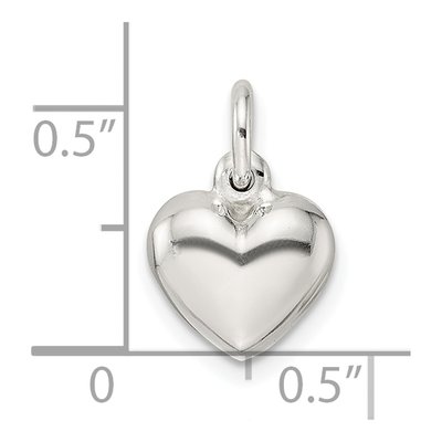 Sterling Silver Puffed Heart Pendant – view 4