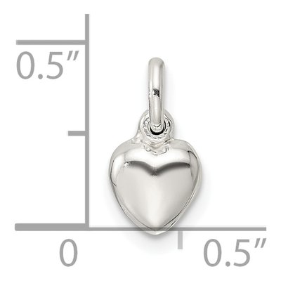Sterling Silver Small Puffed Heart Charm – view 4