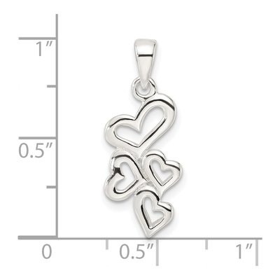 Sterling Silver Multiple Heart Pendant – view 4