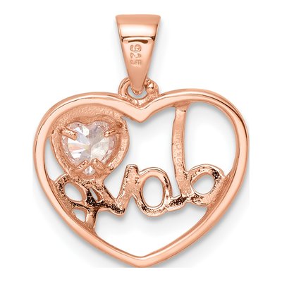 Rose Gold-Plated Sterling Silver CZ Heart Pendant – view 5