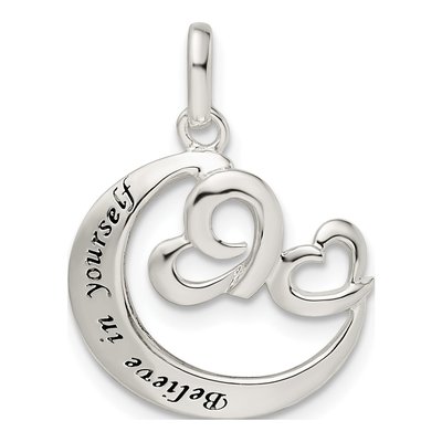 Sterling Silver Heart 'believe Yourself' Pendant
