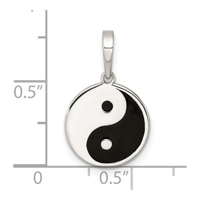 Sterling Silver Enameled Yin Yang Pendant – view 4