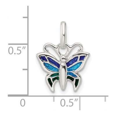 Sterling Silver Enameled Butterfly Pendant – view 4