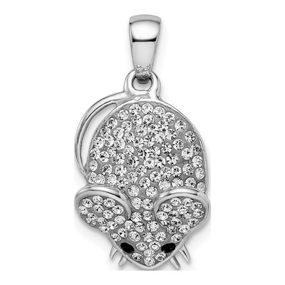 Sterling Silver Crystal Mouse Pendant