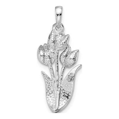 Sterling Silver Crystal Tulips Pendant – view 5