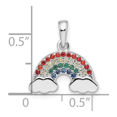 Sterling Silver Crystal Rainbow Pendant – view 4