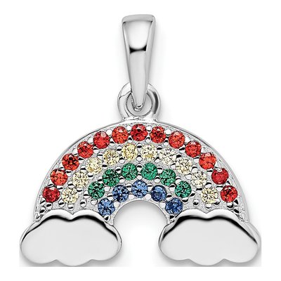 Sterling Silver Crystal Rainbow Pendant