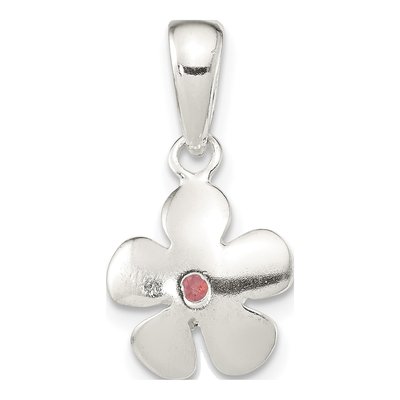 Sterling Silver CZ Flower Pendant – view 5